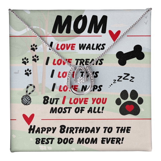 Mom - I love walks - Lucky In Love Necklace