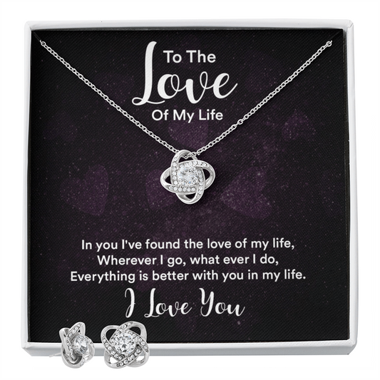 To love - In you - Love Knot Necklace & Earring Set