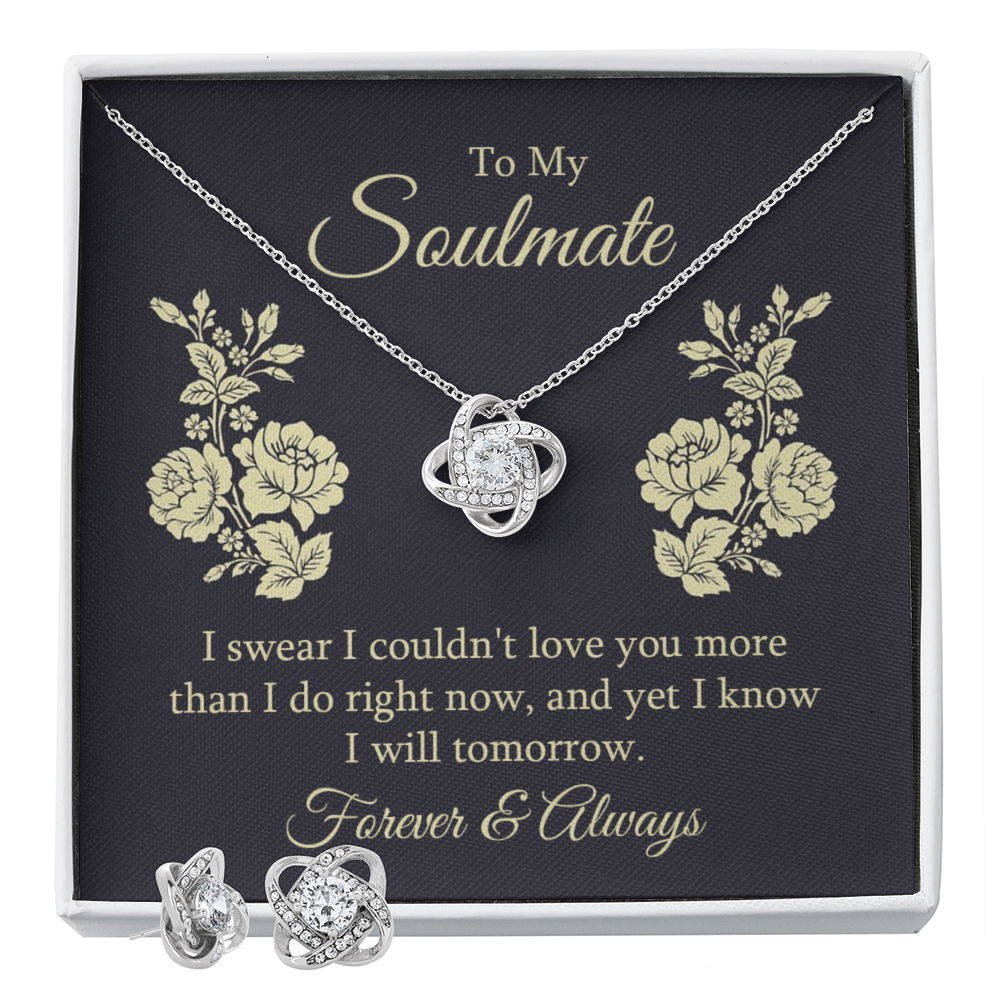 To Soulmate - I swear - Love Knot Necklace & Earring Set