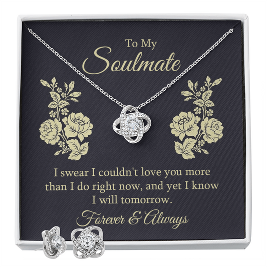 To Soulmate - I swear - Love Knot Necklace & Earring Set