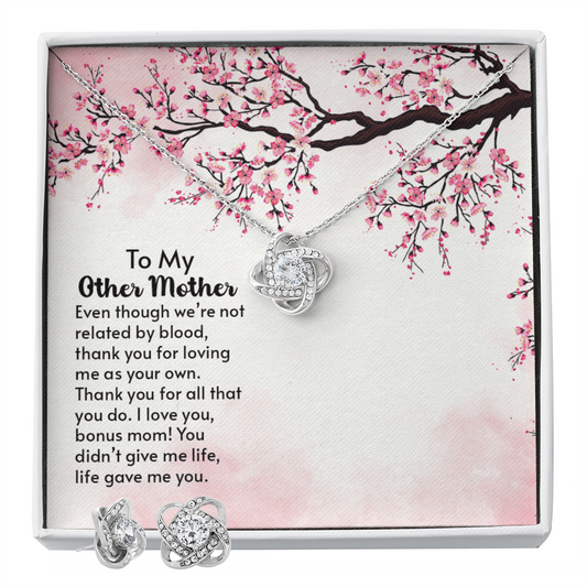 To Other Mother - Even Though - Love Knot Necklace & Earring Set