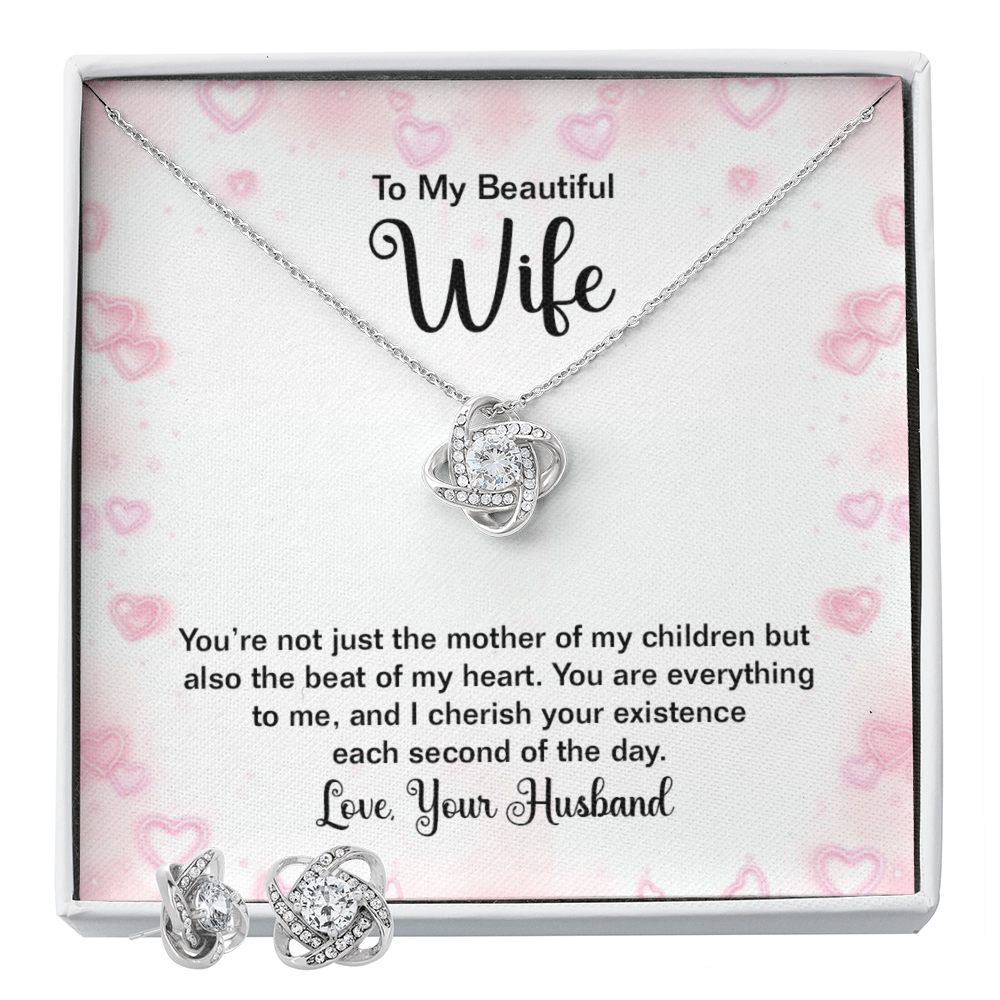To Wife - You're not just - Love Knot Necklace & Earring Set