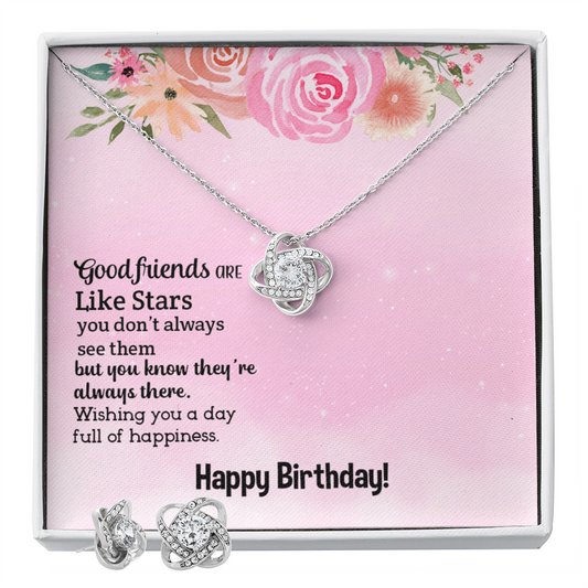 Birthday - Good friends - Love Knot Necklace & Earring Set