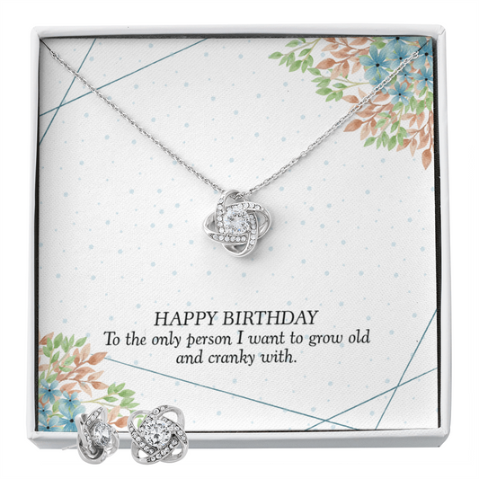 Birthday - To the only person - Love Knot Necklace & Earring Set