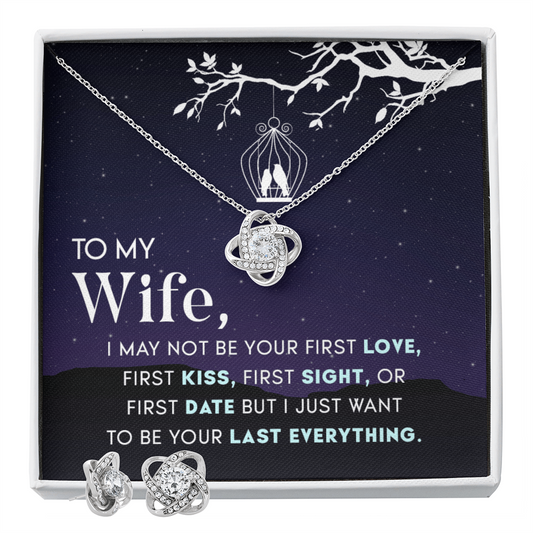 To Wife - I may not be - Love Knot Necklace & Earring Set