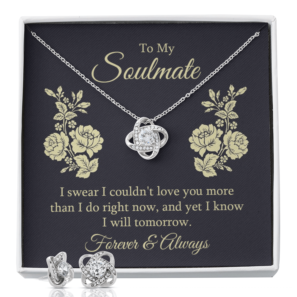 To Soulmate - I swear - Love Knot Necklace & Earring Set