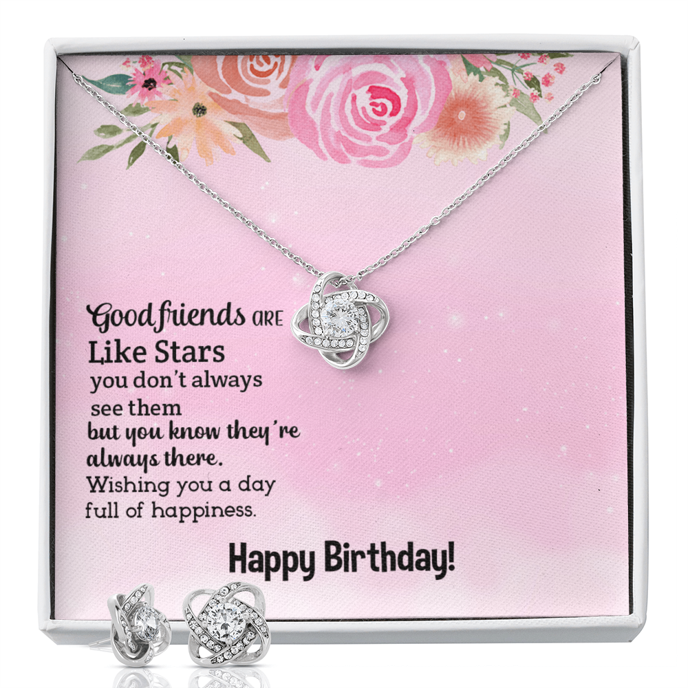 Birthday - Good friends - Love Knot Necklace & Earring Set