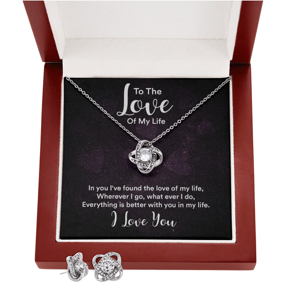 To love - In you - Love Knot Necklace & Earring Set