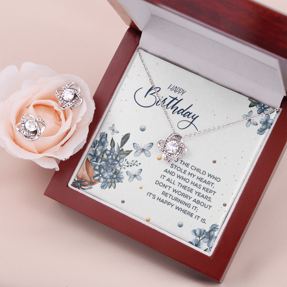 Birthday - To the child - Love Knot Necklace & Earring Set