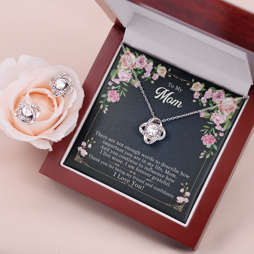 To Mom - There are not enough - Love Knot Necklace & Earring Set