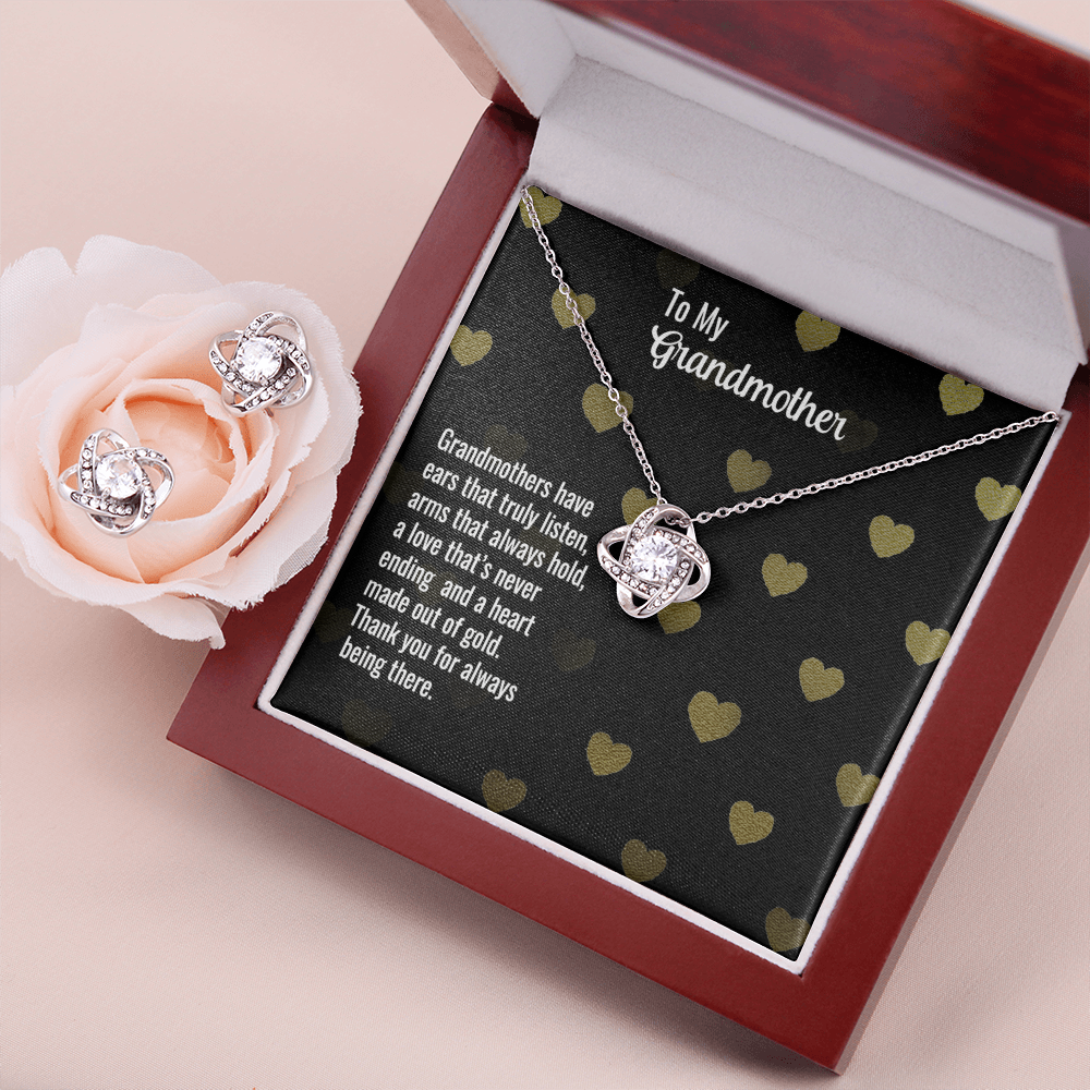 Grandmother - Grandmothers have - Love Knot Necklace & Earring Set