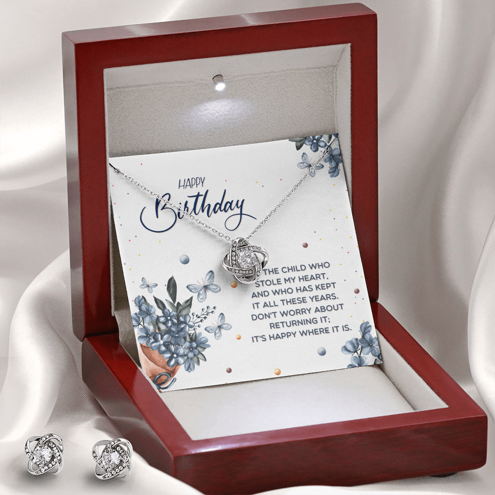 Birthday - To the child - Love Knot Necklace & Earring Set