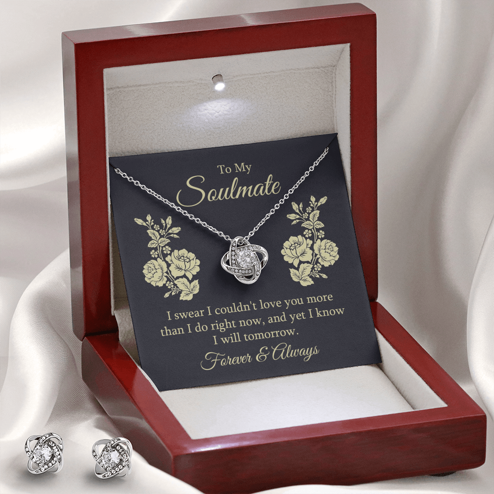To Soulmate - I swear - Love Knot Necklace & Earring Set