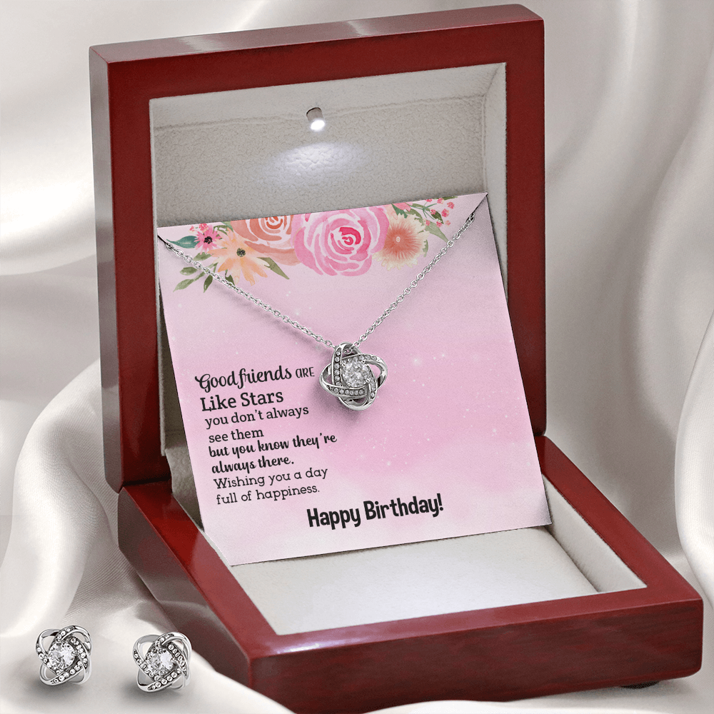 Birthday - Good friends - Love Knot Necklace & Earring Set