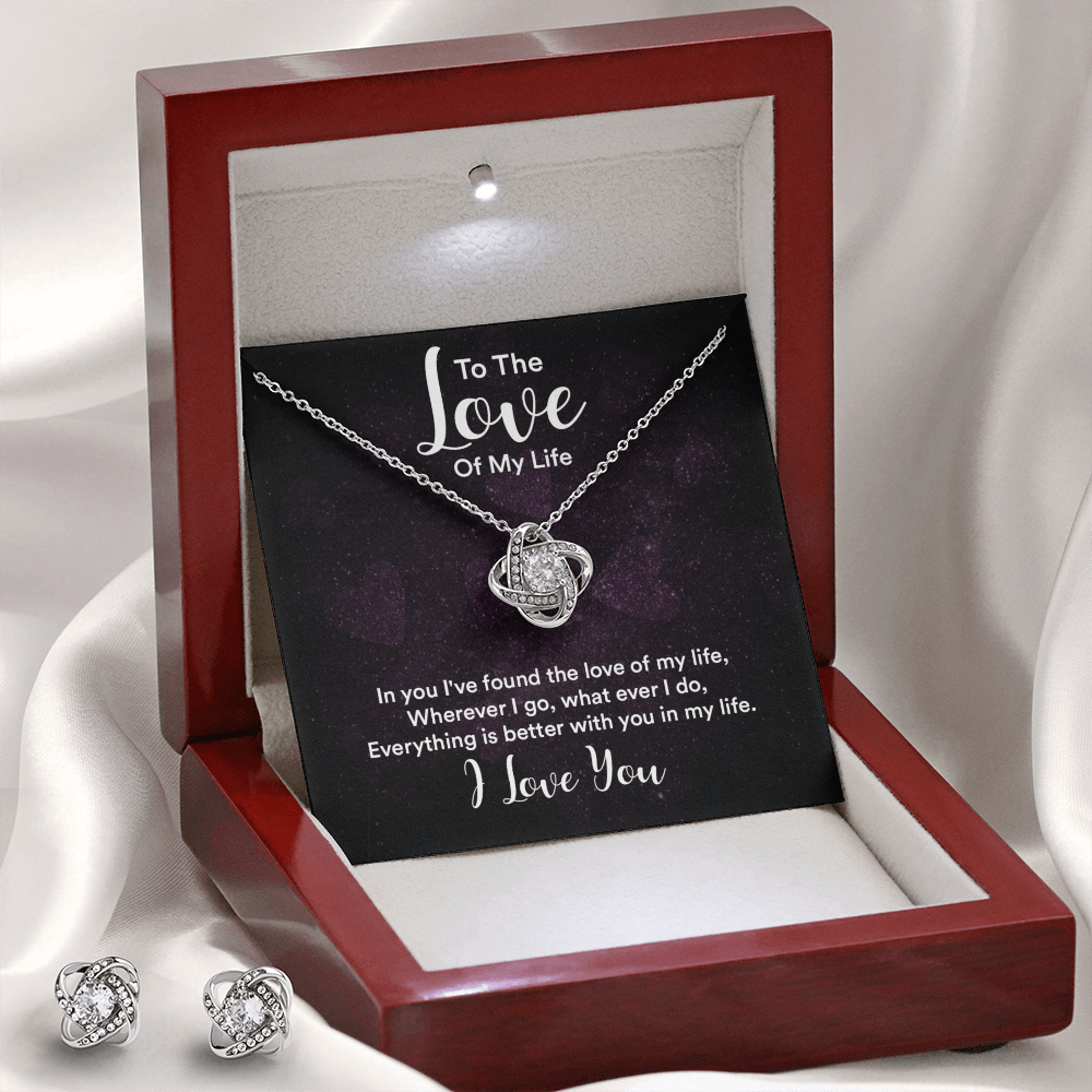 To love - In you - Love Knot Necklace & Earring Set
