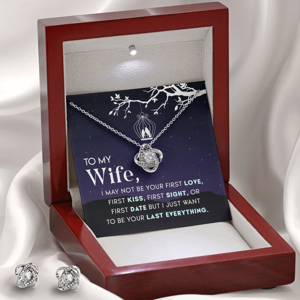 To Wife - I may not be - Love Knot Necklace & Earring Set