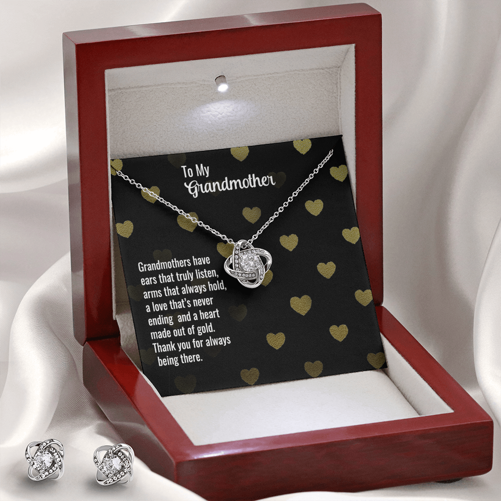 Grandmother - Grandmothers have - Love Knot Necklace & Earring Set