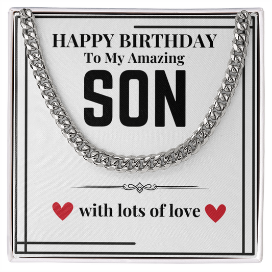 To Son - Happy Birthday to my - Cuban Link Chain
