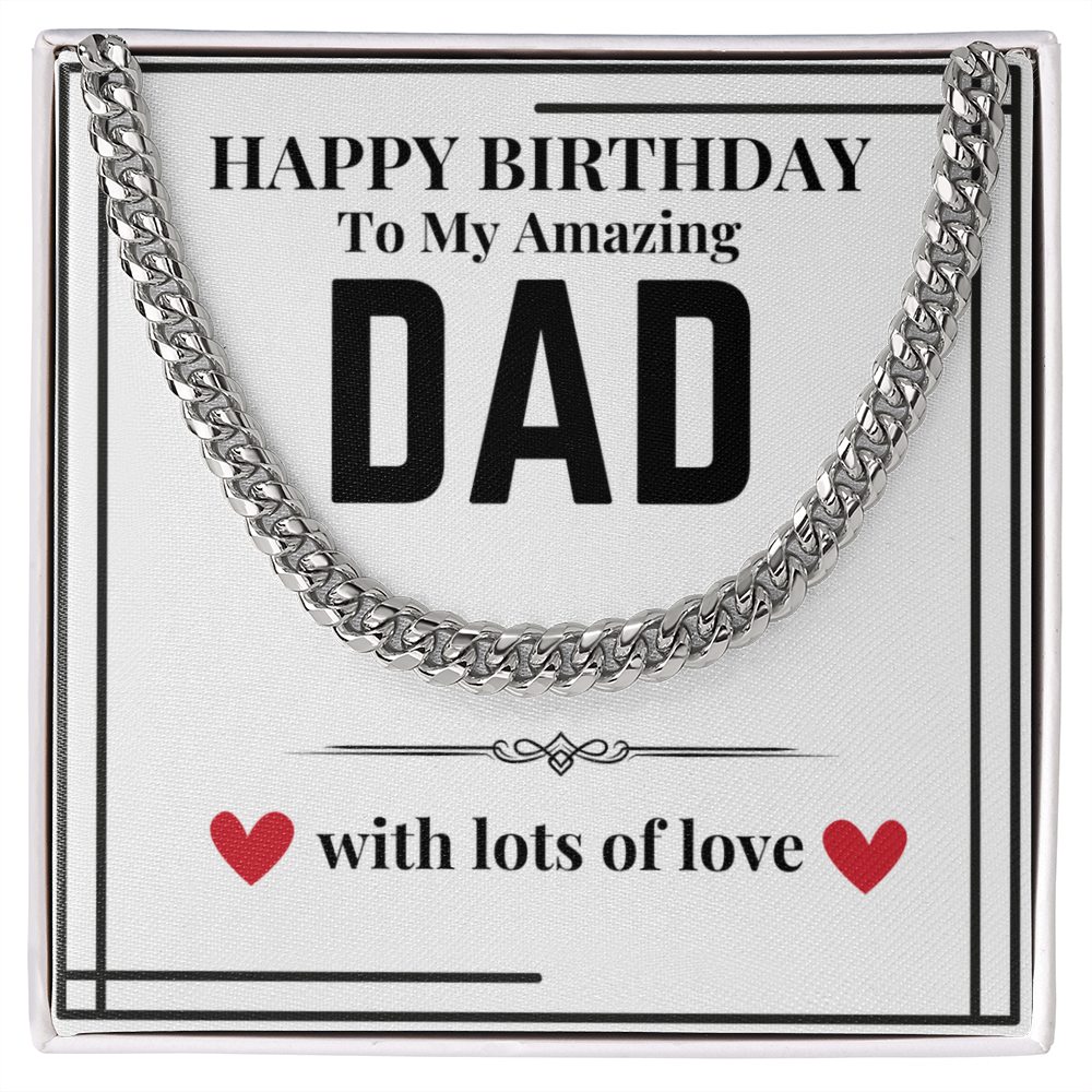 To Dad - Happy Birthday to my - Cuban Link Chain