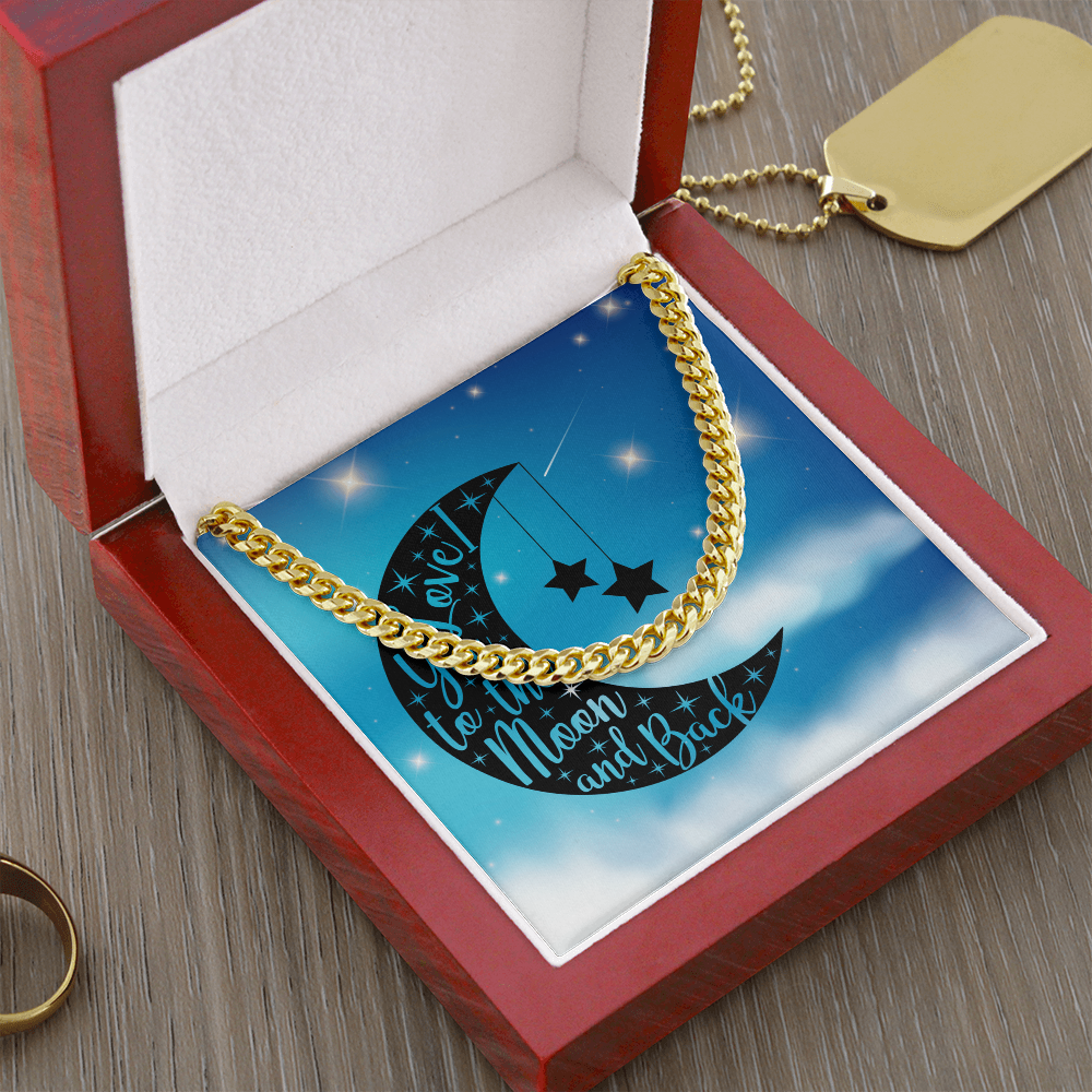 Love - To the moon and back - Cuban Link Chain