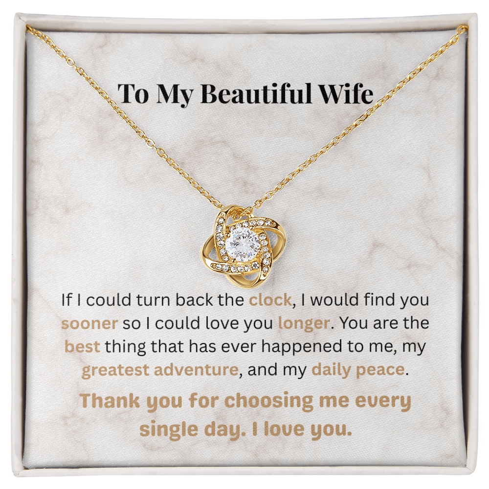 The "Deep Devotion" Interlocking Knot Necklace for Wife