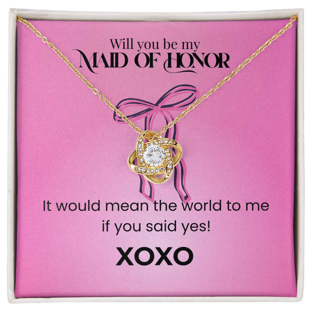 Maid of Honor - XOXO - Love Knot Necklace