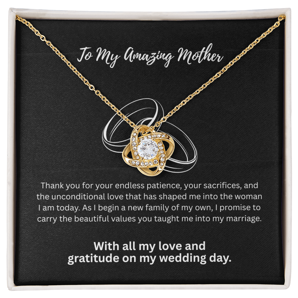 The "Classic Gratitude" Wedding Day Love Knot Pendant for Mom