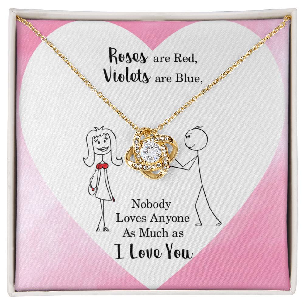 To love - Roses are red - Love Knot Necklace