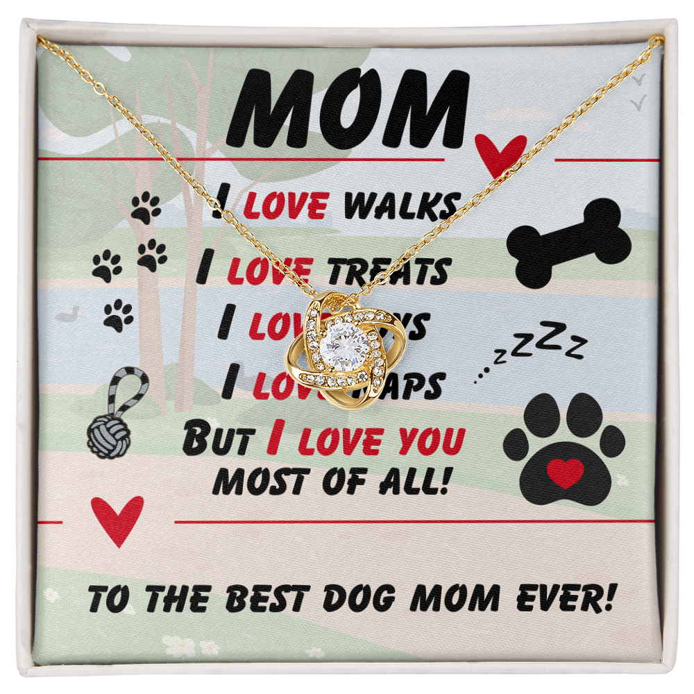 Mom - I love walks - Love Knot Necklace
