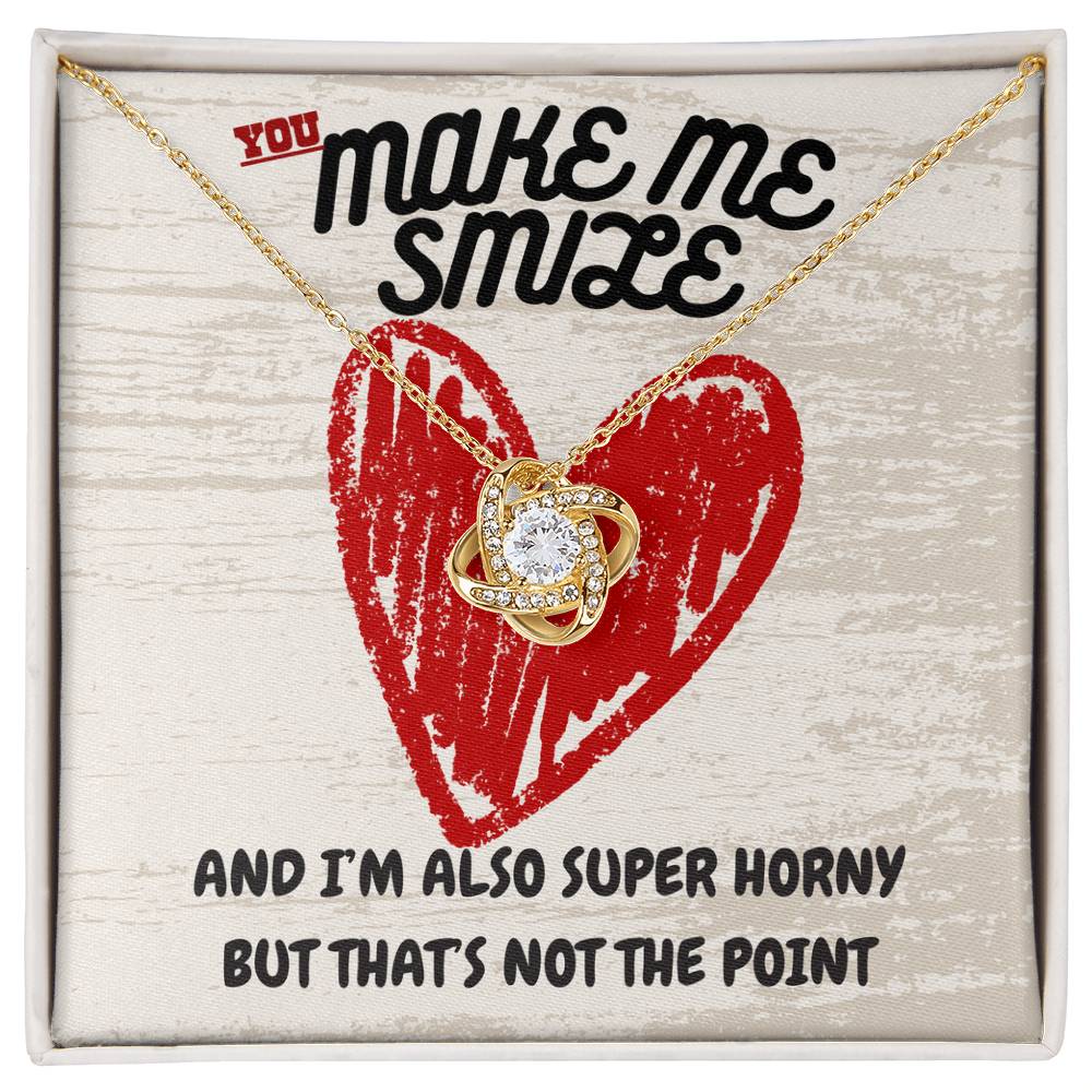 Love - You make me smile - Love Knot Necklace