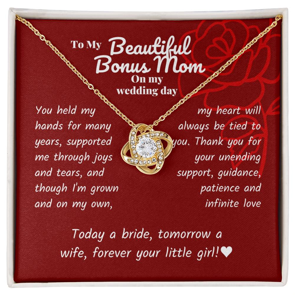 Step mom - You held my hands - Love Knot Necklace