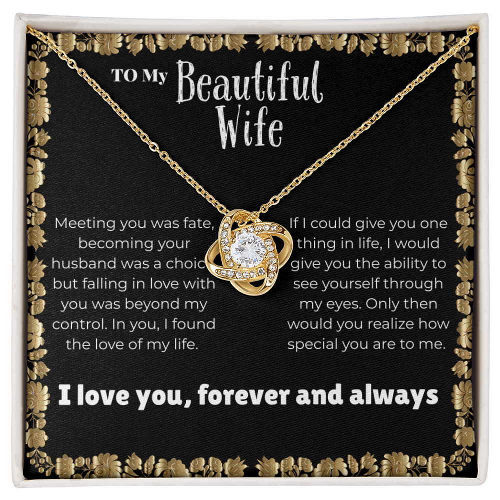 Wife - Meeting you - Love Knot Necklace