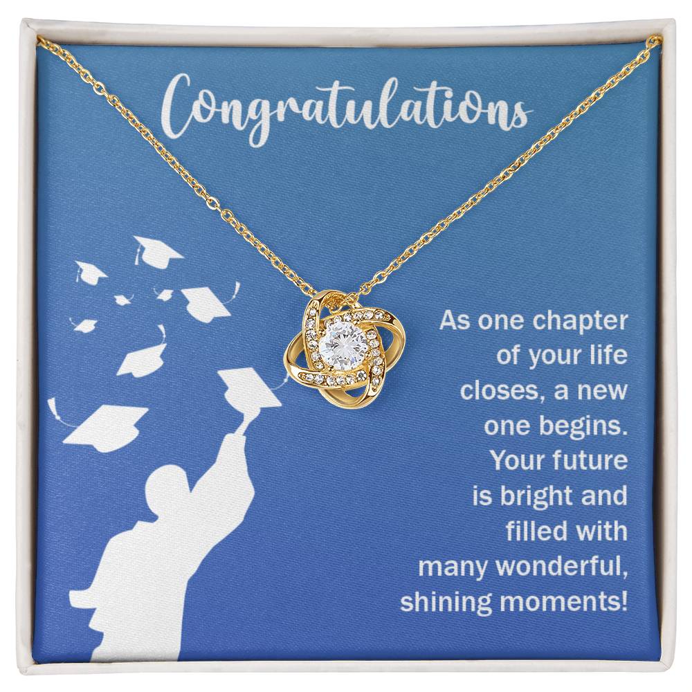 Graduation - As one chapter - Love Knot Necklace