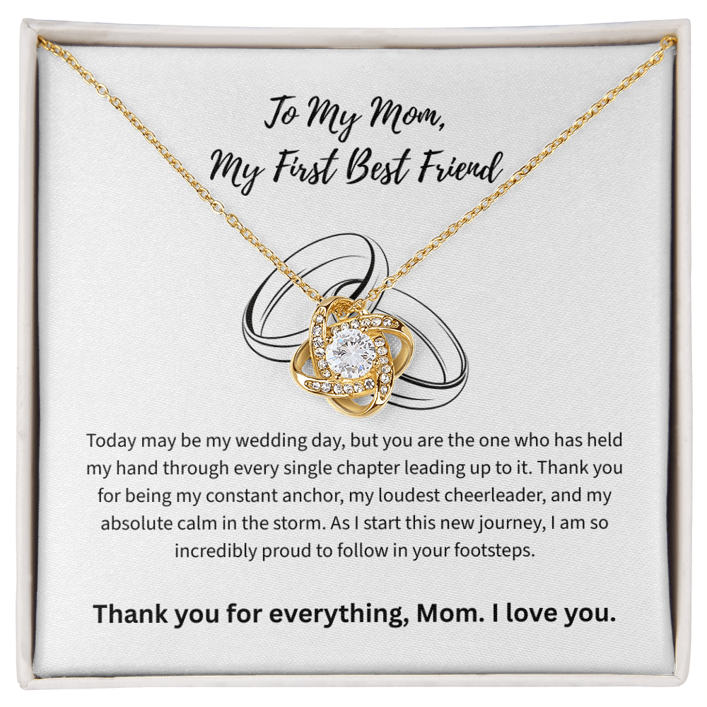 The "First Best Friend" Mother of the Bride Love Knot Necklace