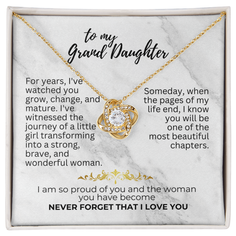 To Granddaughter - For years - Love Knot Necklace