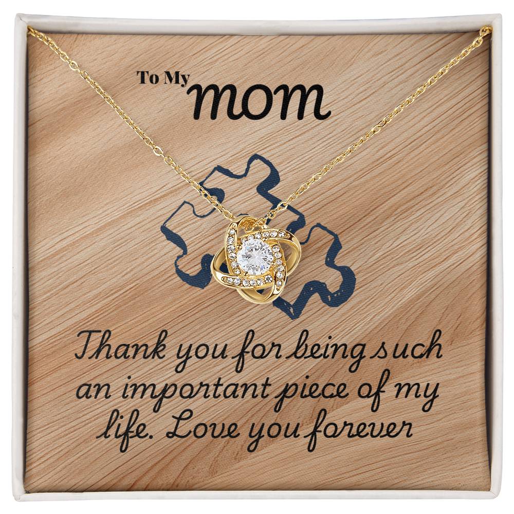 Mom - Thank you - Love Knot Necklace