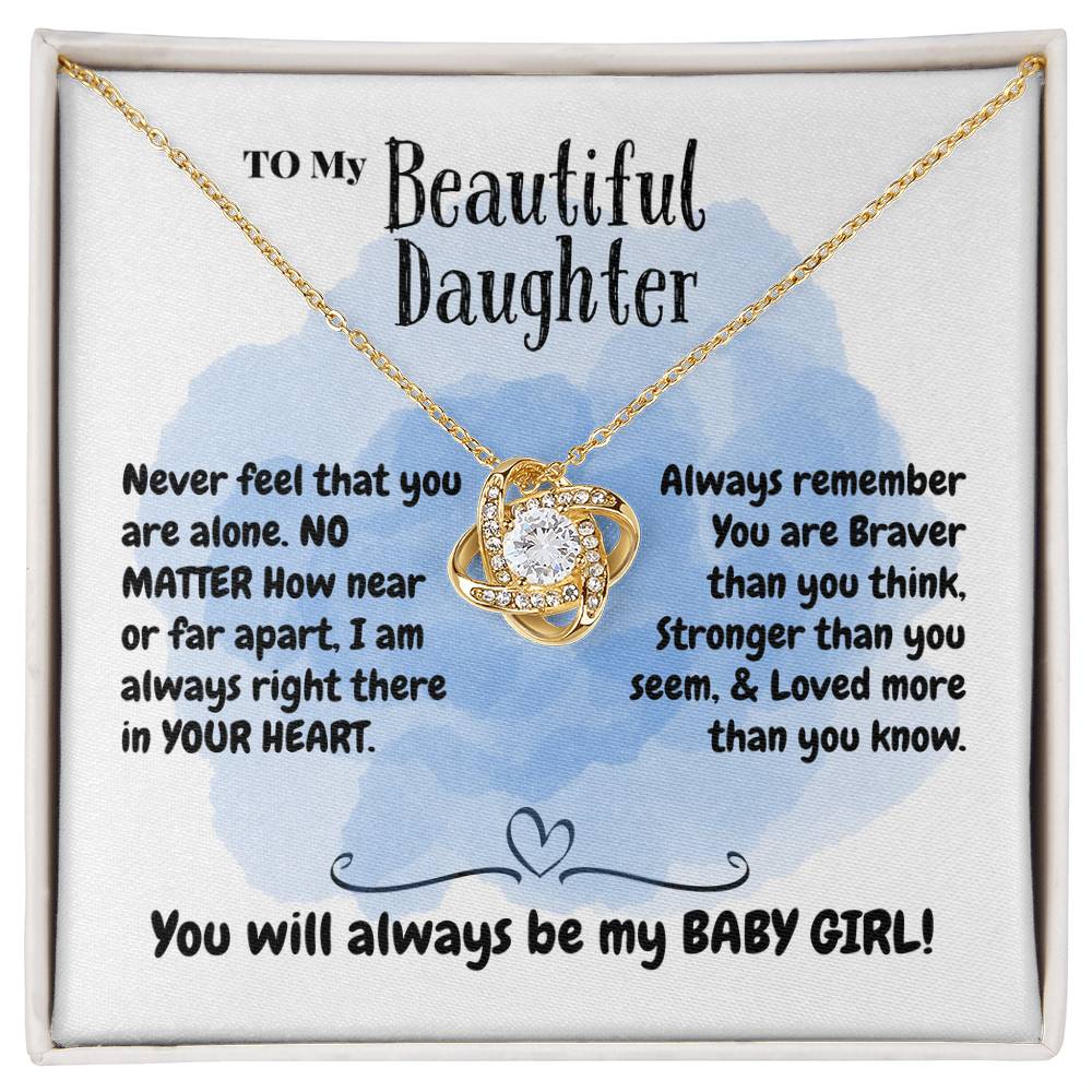 daughter - Never feel - Love Knot Necklace