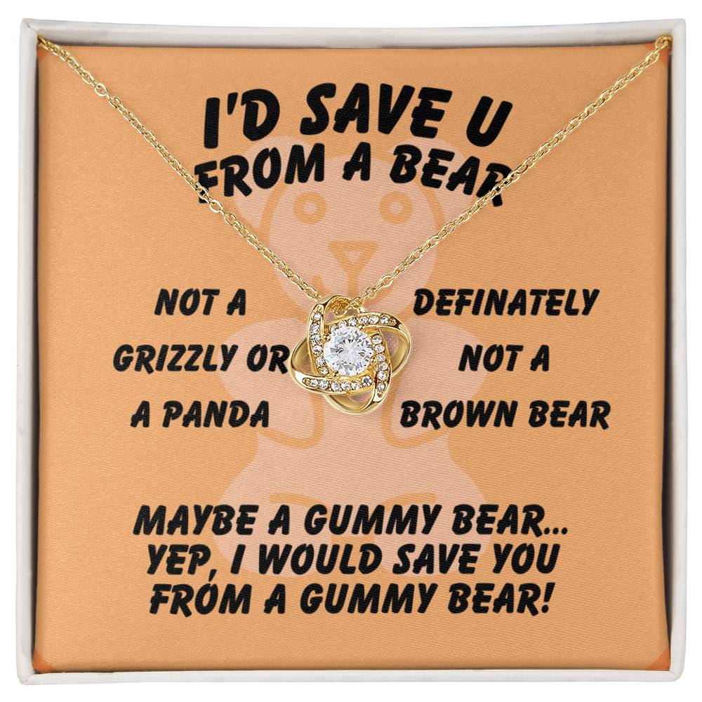 I'd save U - From a bear - Love Knot Necklace