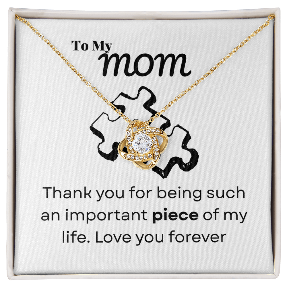 To my mom - Thank you - Love Knot Necklace
