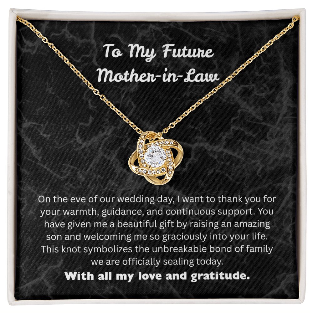 The "Elegant Gratitude" Love Knot Pendant for Future Mother-in-Law