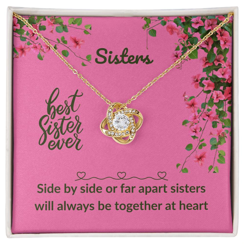 Sister - Side by side - Love Knot Necklace