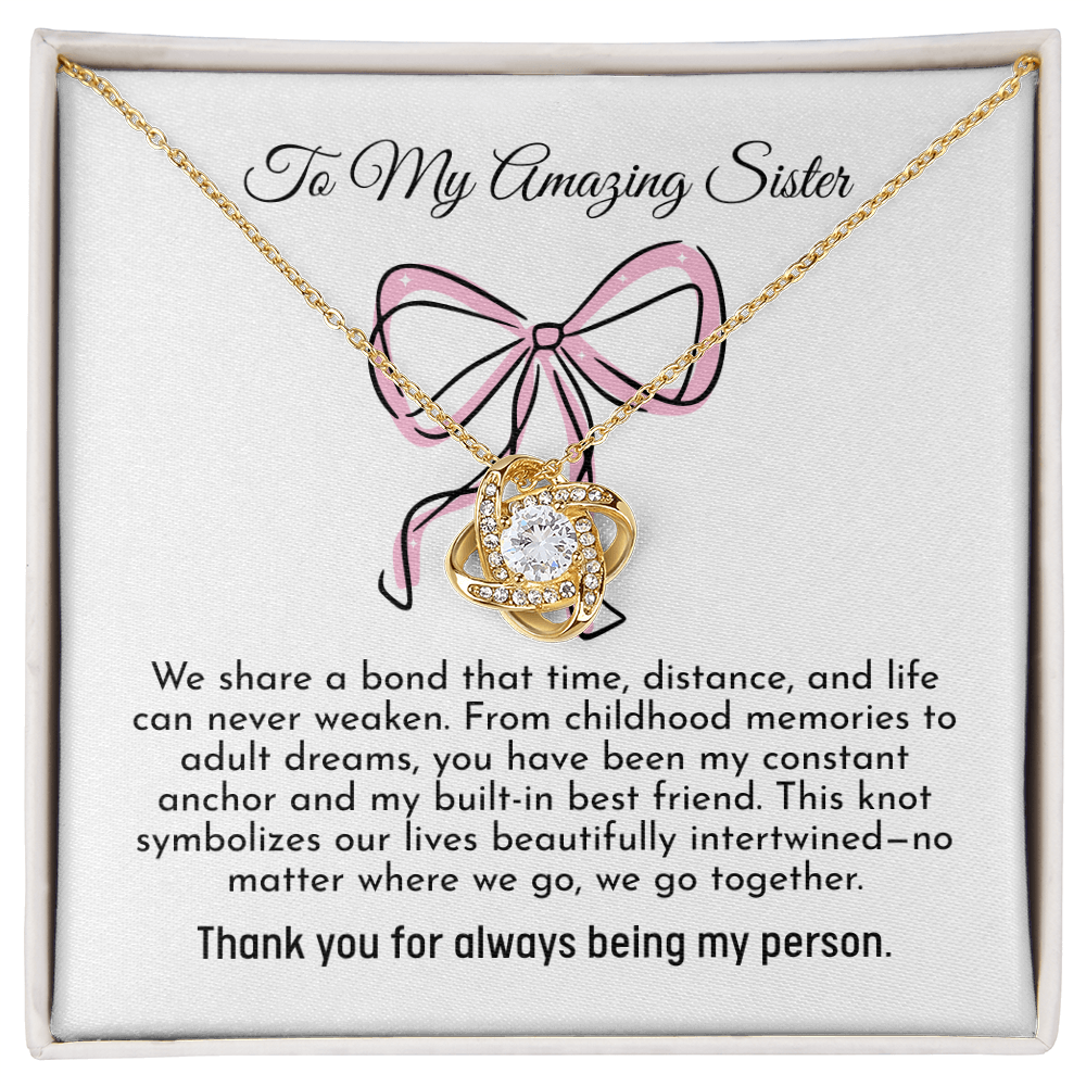 The "Unbreakable Sisterhood" Interlocking Knot Necklace for Sister