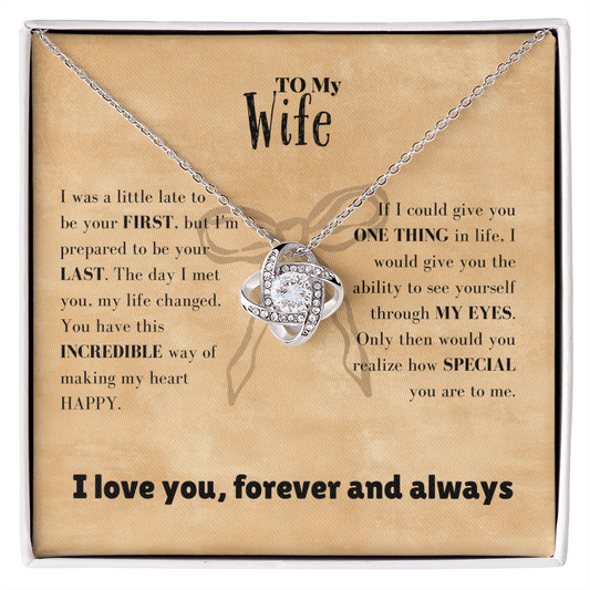 Wife - I was - Love Knot Necklace