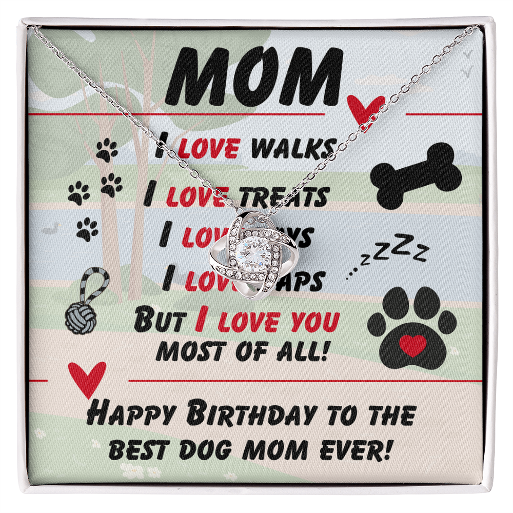 Mom - I love walks - Love Knot Necklace