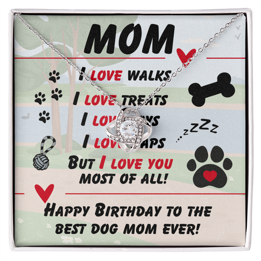 Mom - I love walks - Love Knot Necklace