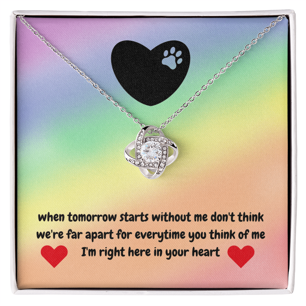 In memory - when tomorrow starts - Love Knot Necklace