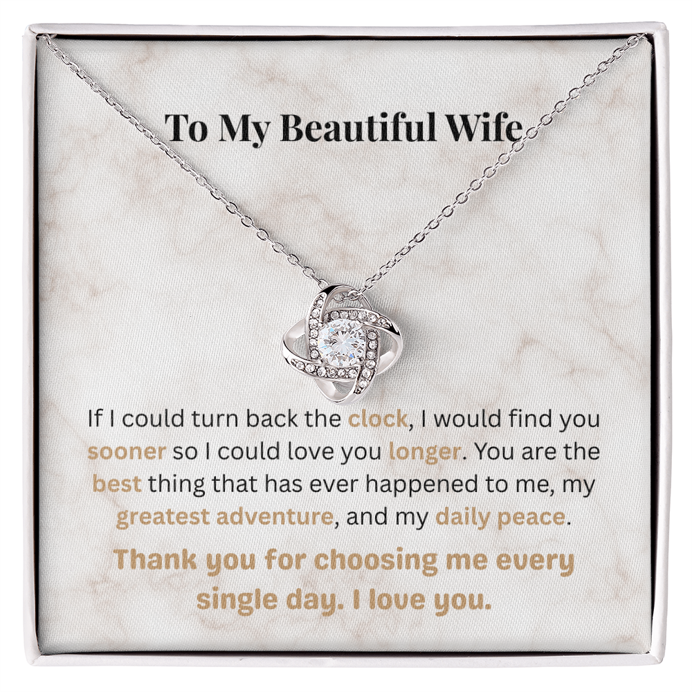 The "Deep Devotion" Interlocking Knot Necklace for Wife
