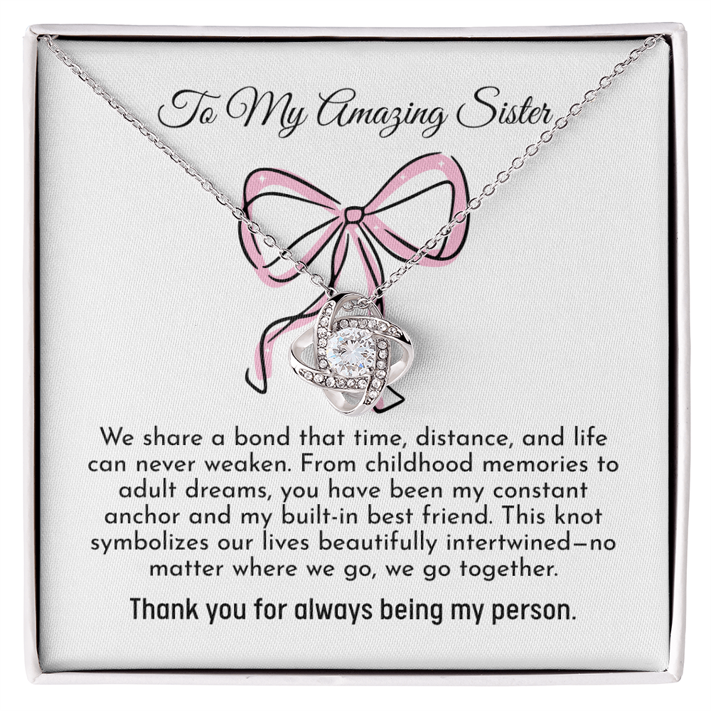 The "Unbreakable Sisterhood" Interlocking Knot Necklace for Sister