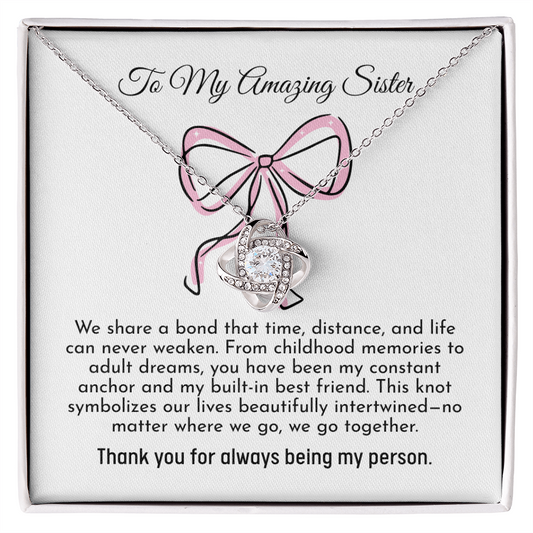The "Unbreakable Sisterhood" Interlocking Knot Necklace for Sister