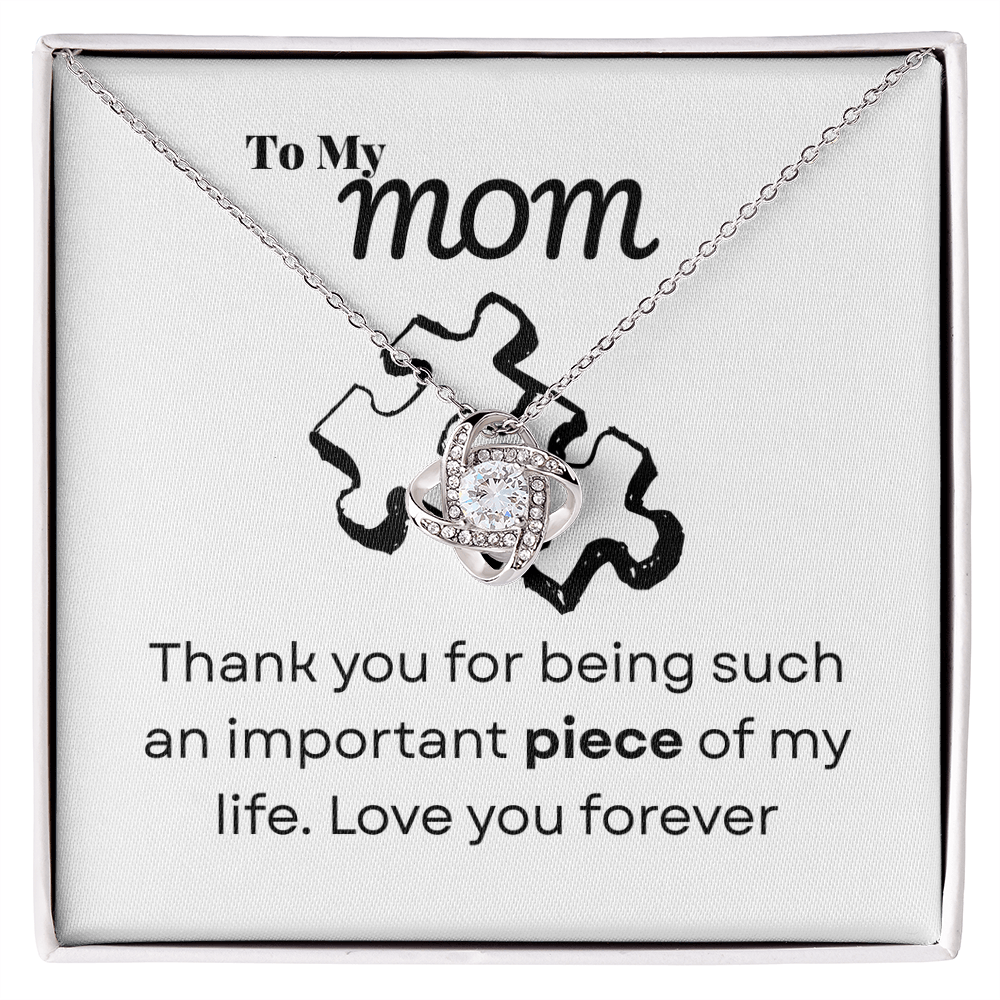 To my mom - Thank you - Love Knot Necklace